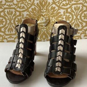 PIKOLINOS Black and Metallic Strappy Sandals pre-loved